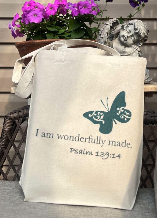 "I am Wonderfully Made" Tote Bag